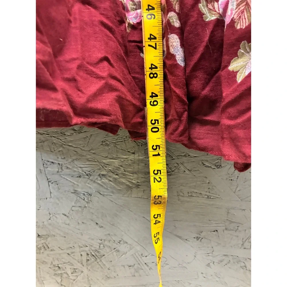 Zara Boho Tiered Floral Halter Maxi Dress Womens S Red Pink Mixed Print NWT - Picture 9 of 10